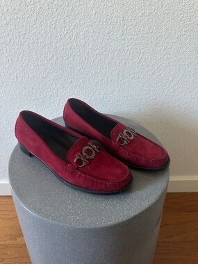 Stuart Weitzman Burgundy Suede Flat